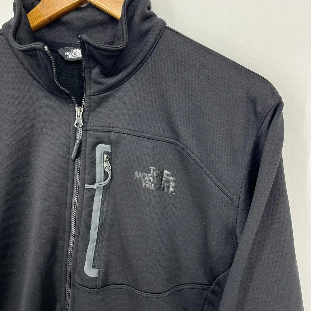 The North Face‎ 1/2 Zip Pullover Sweatshirt Men's L Black Zip Pocket TNF Logo